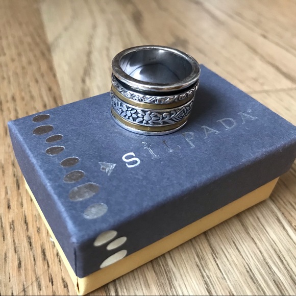 Silpada Jewelry - Silpada 925 sterling silver and brass twirl spinner ring NWOT